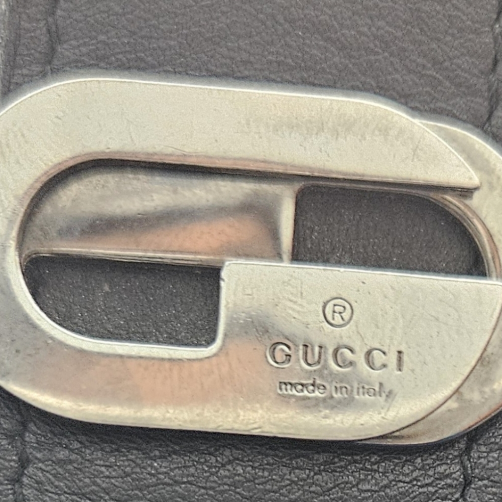 Gucci Long Black Leather Interlocking-G Bifold Continental Long Wallet GG - Picture 5 of 8